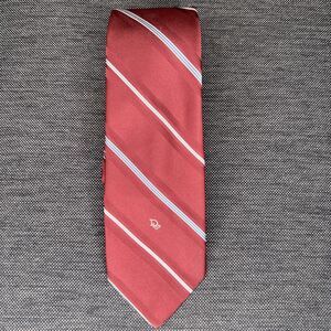 Christian Dior Necktie Burgundy Red Striped Classic Power Tie 3" Wide 54" Long